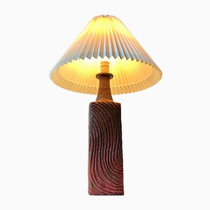 Grande Lampe de Bureau Scandinave en Grès de Ribe, 1970s