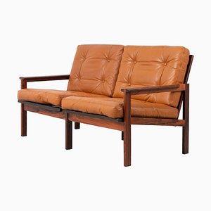 Scandinavian Modern Leather Capella Sofa by Illum Wikkelsø