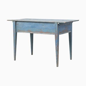 Schwedischer blauer Gustavianischer Schreibtisch aus dem 18. Jahrhundert