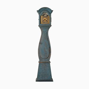 18th-Century Blue Swedish Baroque Long Case Clock