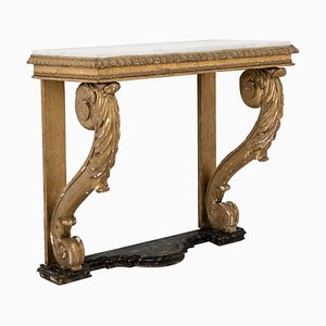 Swedish Empire Pine and Marble Console Table