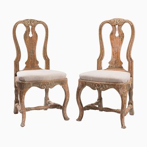 18th Century Swedish Rococo Chairs, Set of 2
