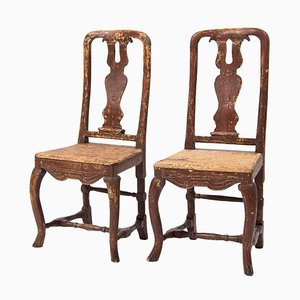 18th Century Swedish Baroque Chairs, Set of 2