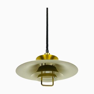 Lampe à Suspension en Laiton et Métal, Danemark, 1960s