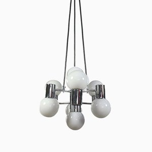 Mid-Century Chrome & Glass Pendant Lamp from Doria Leuchten