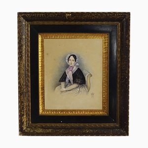 Seated Female Figure, Watercolor on Paper