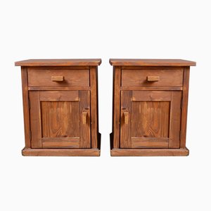 Juego De 2 Mesitas De Noche EDHEN – Estilo Natural Con Puerta De Mimbre – Madera Y Panel Sintético – 40x30x50 Cm – Fáciles De Montar