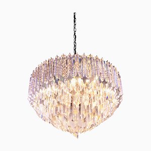 Germany Palwa Chandelier in Crystal Prism & Gilt Brass, 1960s