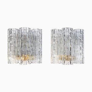 German Wall Sconces with Murano Glass Tubes from Doria, 1960s, Set of 2