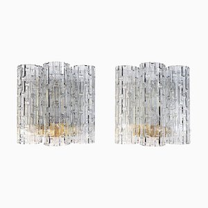 German Wall Sconces with Murano Glass Tubes from Doria, 1960s, Set of 2