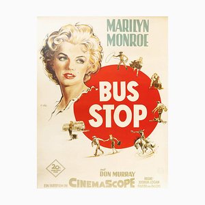 Marilyn Monroe and Don Murray, Bus Stop, German Movie Poster, 1956