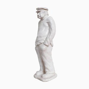 Art Deco White Craquelé Sculpture