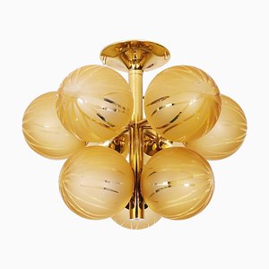 Goldene Schweizer Deckenlampe, 1960er