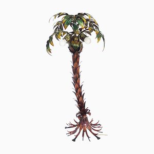 Palm Tree Floor Lamp in Polychrome Metal by Hans Kogl, Germany, 1970s