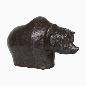 Texturierte Glasur Bären Skulptur von Rudi Stahl, Germany