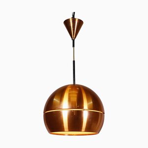 Lampe à Suspension Mid-Century Moderne en Cuivre, 1960s, Danemark