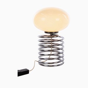 Lampada da tavolo Spirale in vetro e placcata in cromo di Ingo Maurer per Design M, 1965