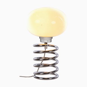 Lámpara de mesa Spirale pequeña de vidrio y metal cromado de Ingo Maurer Design M, 1965
