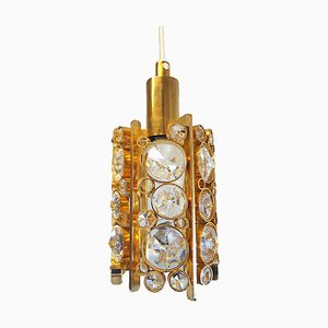 Palwa Small Bubble Chandelier in Crystal Glass & Gilt Brass, 1960s, Germany