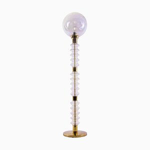 Sputnik Floor Lamp in Blown Glass & Brass, 1960s, Germany