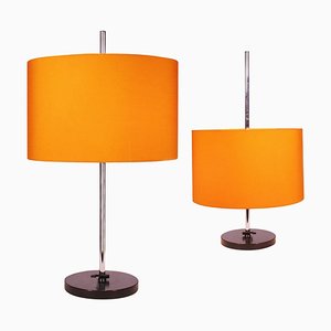 Lampes de Bureau Ajustables Orange de Staff Leuchten, Allemagne, 1960s, Set de 2