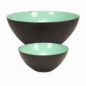Mint Green Krenit Bowls by Herbert Krenchel for Torben Ørskov, Denmark, 1950s, Set of 2