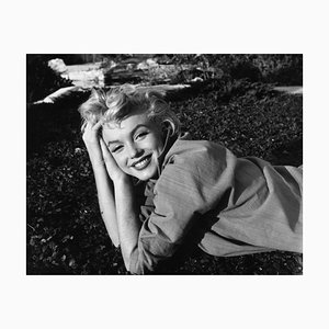Stampa Marilyn Monroe in resina argentata con cornice bianca di Baron