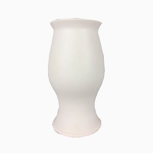 Vaso vintage in ceramica bianca di Franco Pozzi, anni '70