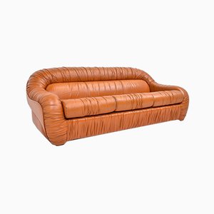 Italian Cognac Leather Sofa