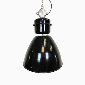 Grande Lampe d'Usine Industrielle Noire de Elektrosvit, 1960s