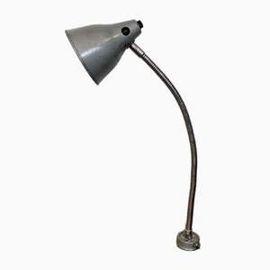 Industrial Gray Gooseneck Table Lamp, 1960s