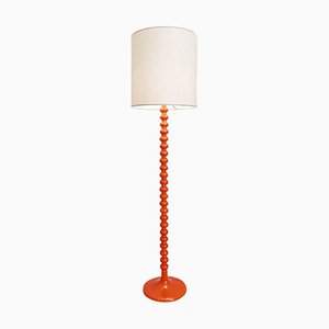 Orange Glasierte Keramik Stehlampe, 1970er