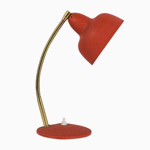 Desk Lamp in Orange Lacquered Metal from Aluminor