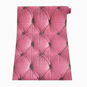 Carta da parati Chesterfield rosa con bottoni