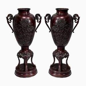 Tall Vases in Bronze, China, Late 19th Century