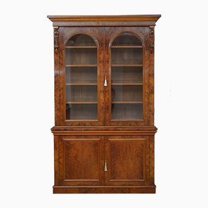 Large Victorian Walnut Library Bookcase