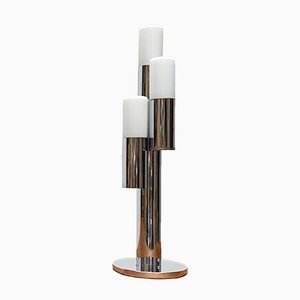 Vintage Space Age Chrome and Glass Table Lamp