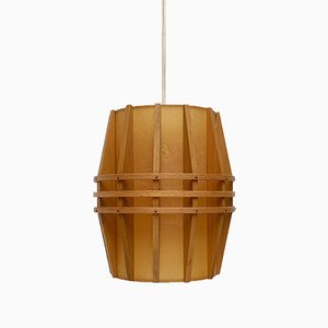 Lampada a sospensione Cocoon Mid-Century in legno