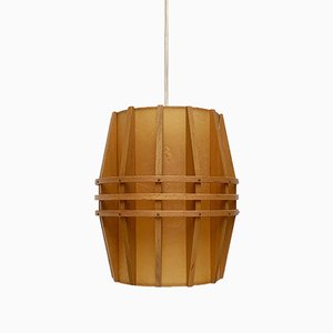 Lámpara colgante Cocoon Mid-Century de madera