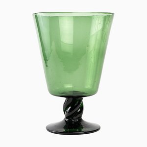 Green Crystal Vase, 20th Century