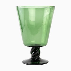 Vase en Cristal Vert, 20ème Siècle