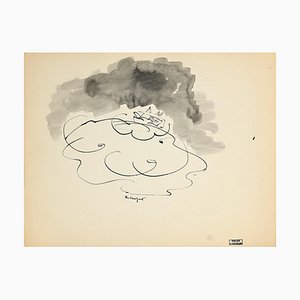 Henri Espinouze, The Storm, Encre Originale et Aquarelle, 20ème Siècle
