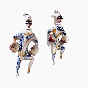 Figuras de personajes Commedia Dell'Arte, Cà d'Oro. Juego de 2