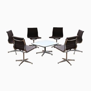 Aluminium EA 106 Stühle und Tisch von Charles & Ray Eames für Herman Miller, 7er Set