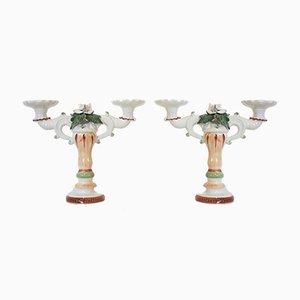 Candelabri in ceramica di Bassano, anni '70, set di 2