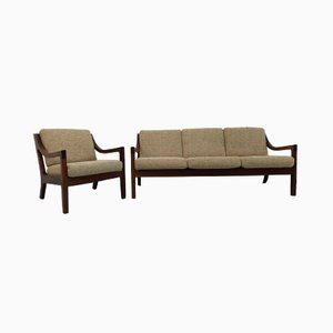 Mid-Century Mahogany Living Room Set, Set of 2