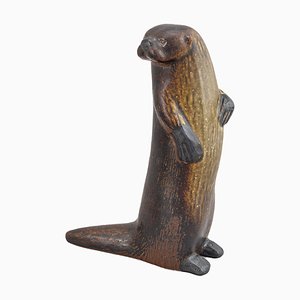 Limited Edition Stoneware Beaver for the Benefit of WWF by Lisa Larson for Gustavsberg, 1975