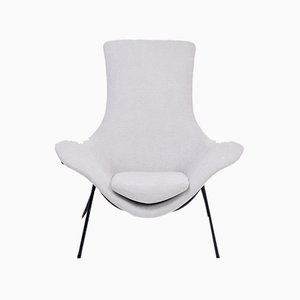 Mid-Century Modern Italian Grey Lounge Chair by Augusto Bozzi for Fratelli Saporiti