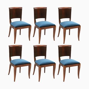 Macassar Ebony Dining Chairs by Maison Dominique, France, 1930s, Set of 6