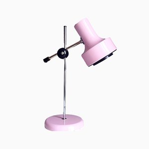 Danish Table Lamp in Light Pink Lacquered Metal and Chrome from Bofa, 1970s